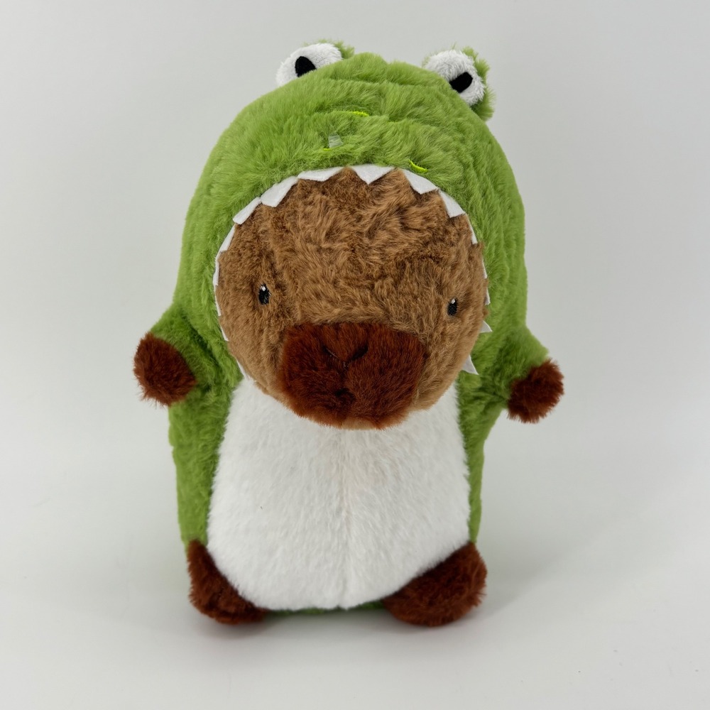Capybara in Dinosaur Costume Plush Green Brown Stuffed Animal Toy
